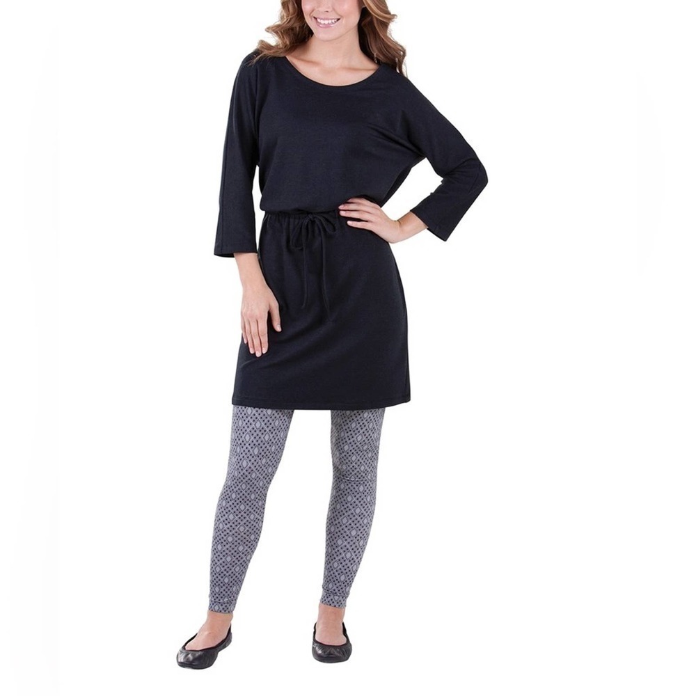 Pajamagram Womens Black Dress Small Nightgown No Stress Dolman Bamboo/Cotton